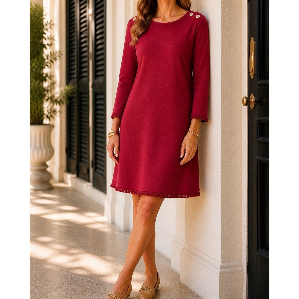 Spartina 449 Island Mila Fringe Dress L NWT Boat Neck Luxury Coastal Resort